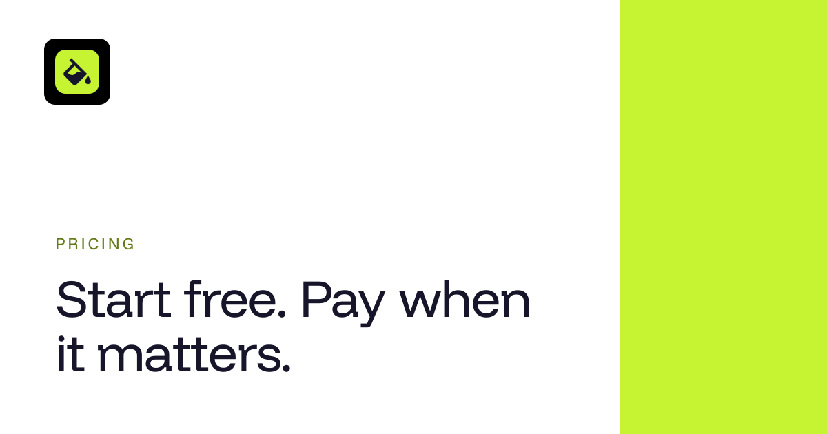 The pricing page's card